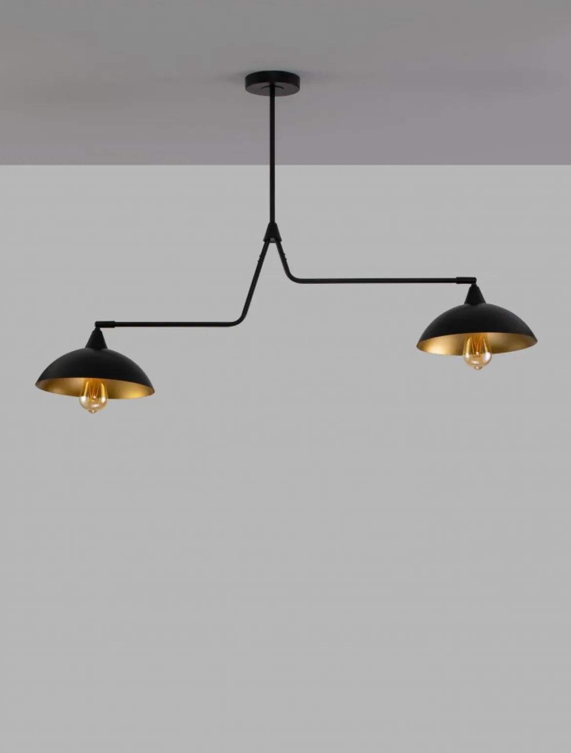 Nova Luce 9035977 MIRBA Pendelleuchte 2-flammig Schwarz Gold E27