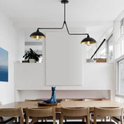 Nova Luce 9035977 MIRBA Pendelleuchte 2-flammig Schwarz Gold E27
