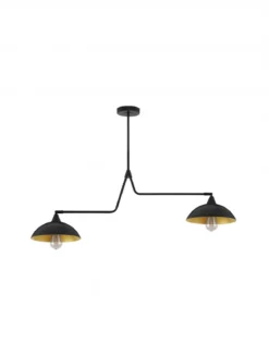 Nova Luce 9035977 MIRBA Pendelleuchte 2-flammig Schwarz Gold E27