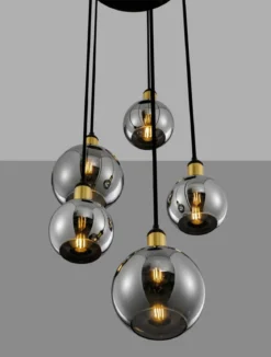 Nova Luce 9035965 MIRRO Pendelleuchte 5-flammig Gold Rauchglas E27