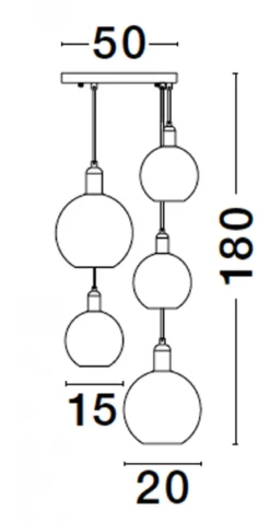Nova Luce 9035965 MIRRO Pendelleuchte 5-flammig Gold Rauchglas E27