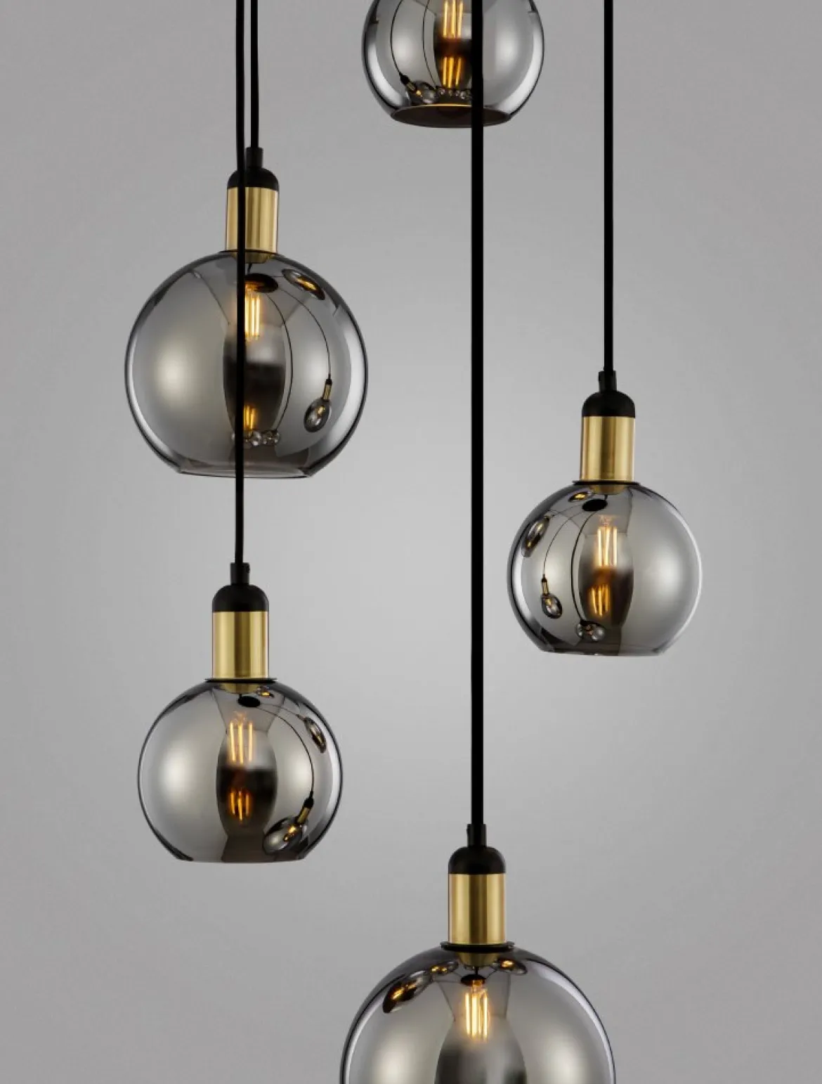Nova Luce 9035965 MIRRO Pendelleuchte 5-flammig Gold Rauchglas E27