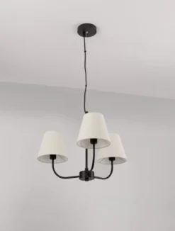 Nova Luce 9036044 MOIST Pendelleuchte 3-flammig Schwarz Beige E27