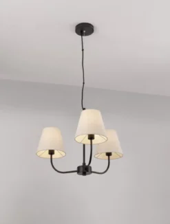 Nova Luce 9036044 MOIST Pendelleuchte 3-flammig Schwarz Beige E27