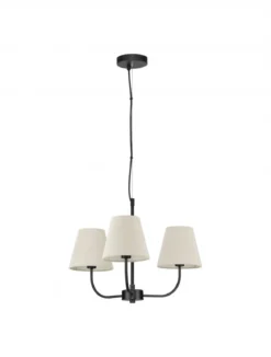 Nova Luce 9036044 MOIST Pendelleuchte 3-flammig Schwarz Beige E27