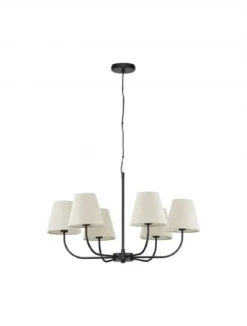 Nova Luce 9036045 MOIST Pendelleuchte 6-flammig Schwarz Beige E27