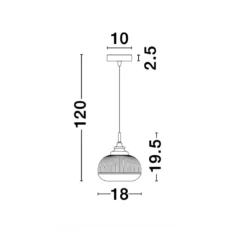 Nova Luce 9738211 MOND Pendelleuchte 1-flammig Gold Transparent E14