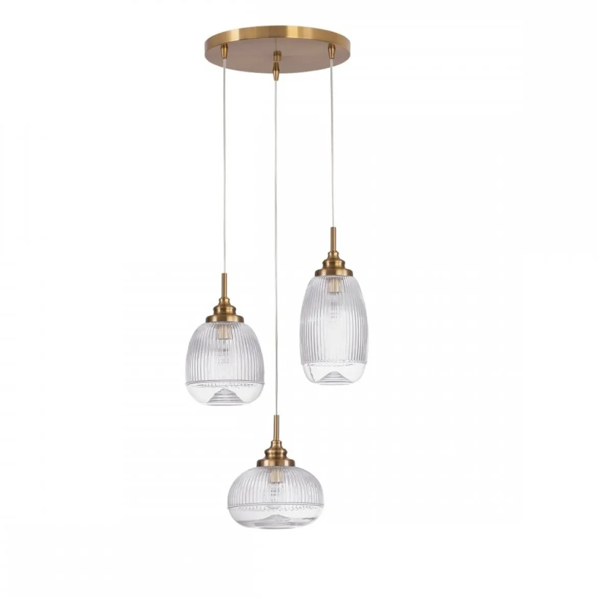 Nova Luce 9731214 MOND Pendelleuchte rund 3-flammig Gold Transparent E14
