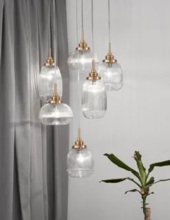 Nova Luce 9731215 MOND Pendelleuchte 6-flammig Gold Transparent E14