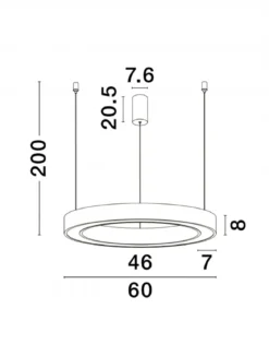 Nova Luce 9345638 MORBIDO LED Pendelleuchte 60cm 2700-4000K Weiss dimmbar