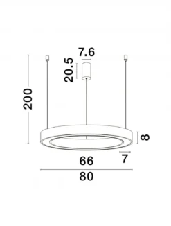 Nova Luce 9345642 MORBIDO LED Pendelleuchte 80cm 2700-4000K Schwarz dimmbar