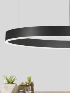 Nova Luce 9530213 MOTIF LED Pendelleuchte 80cm CCT 2700-6000K Schwarz dimmbar