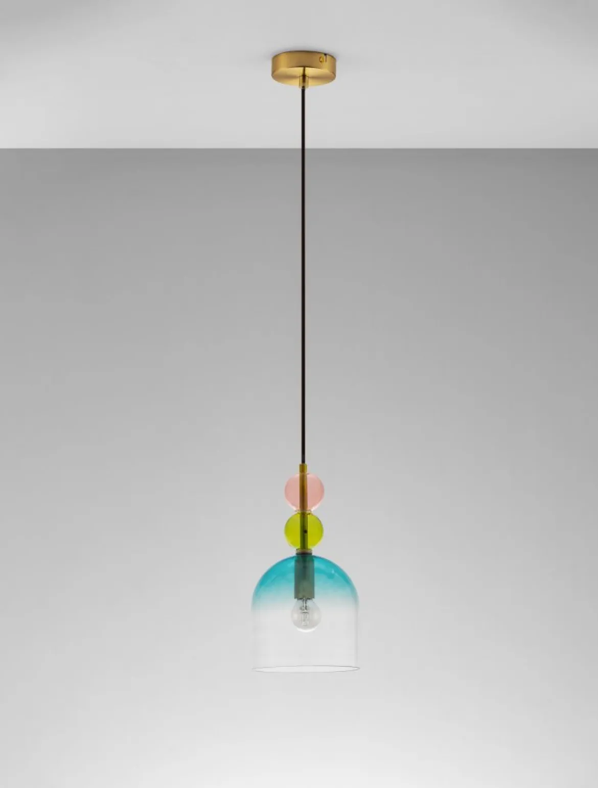 Nova Luce 9009233 MURANO Pendelleuchte 1-flammig Gold Multifarben E14
