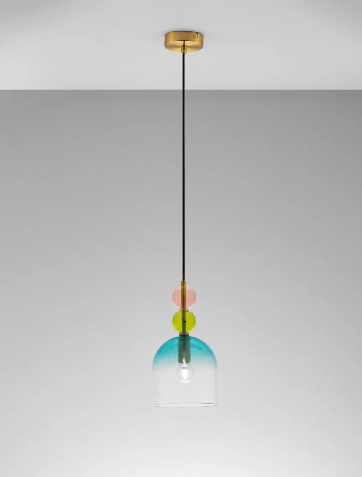 Nova Luce 9009233 MURANO Pendelleuchte 1-flammig Gold Multifarben E14