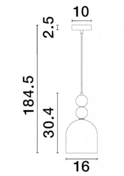 Nova Luce 9009233 MURANO Pendelleuchte 1-flammig Gold Multifarben E14