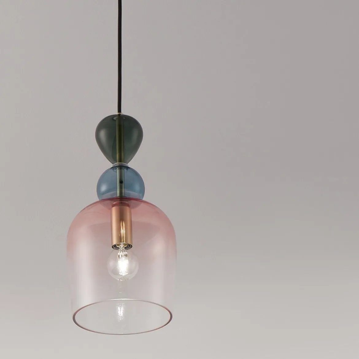Nova Luce 9009234 MURANO Pendelleuchte 1-flammig Gold Multifarben E14