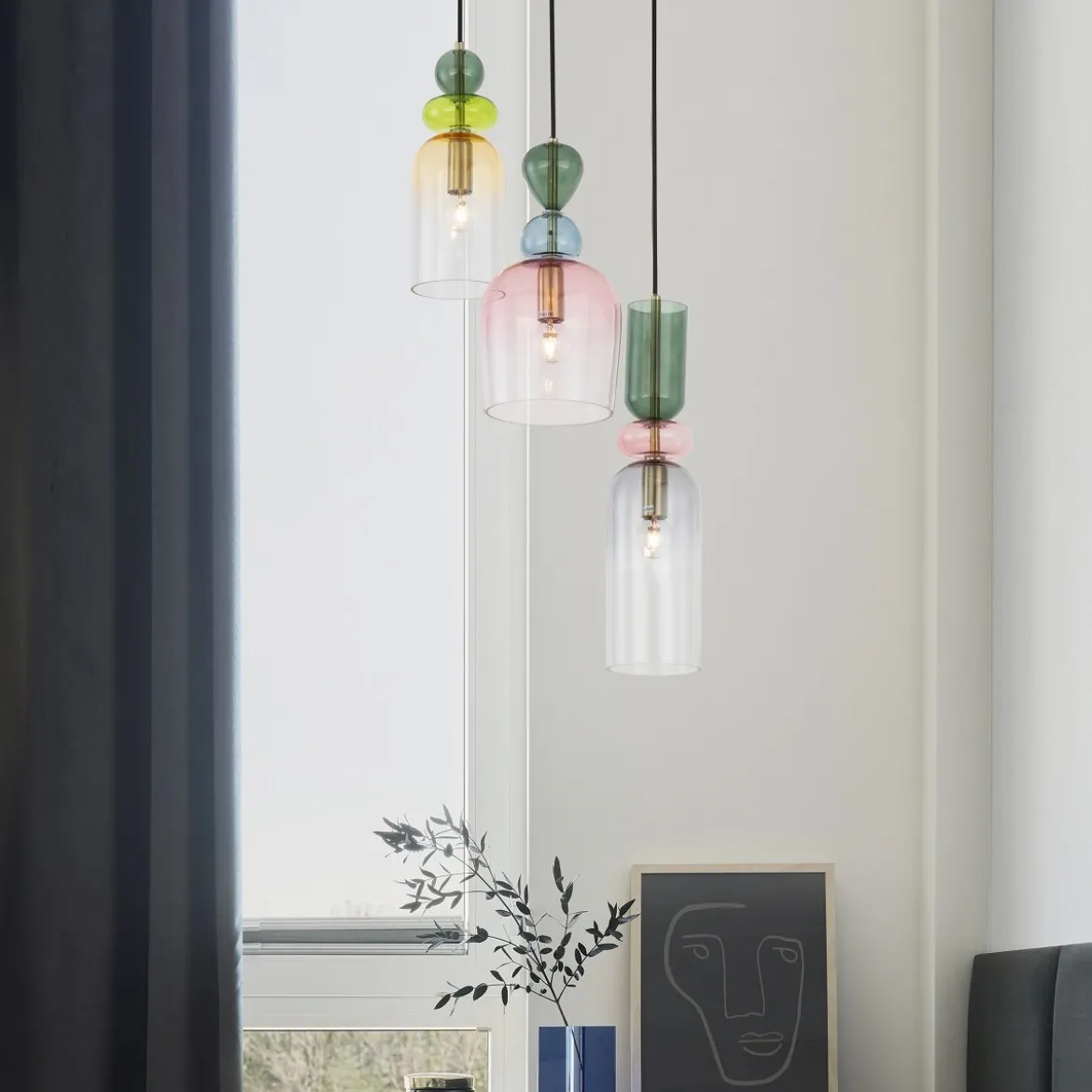 Nova Luce 9009237 MURANO Pendelleuchte 3-flammig Gold Multifarben E14