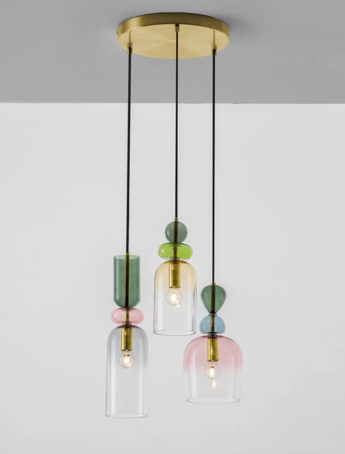 Nova Luce 9009237 MURANO Pendelleuchte 3-flammig Gold Multifarben E14