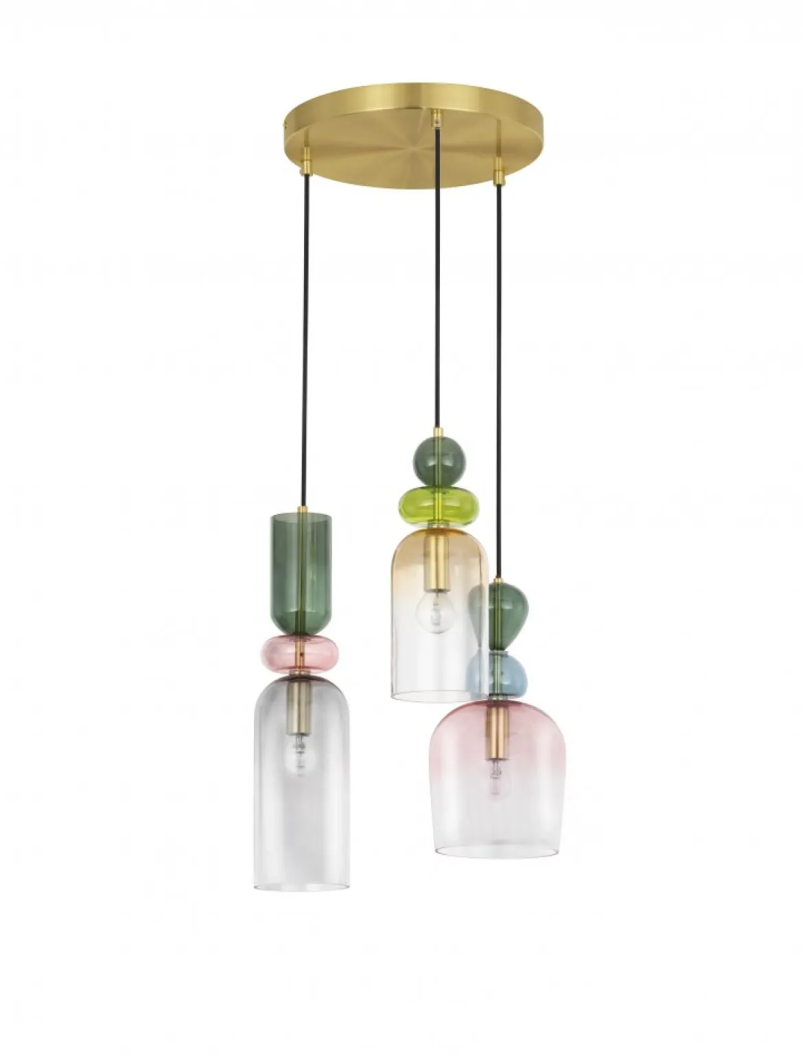 Nova Luce 9009237 MURANO Pendelleuchte 3-flammig Gold Multifarben E14