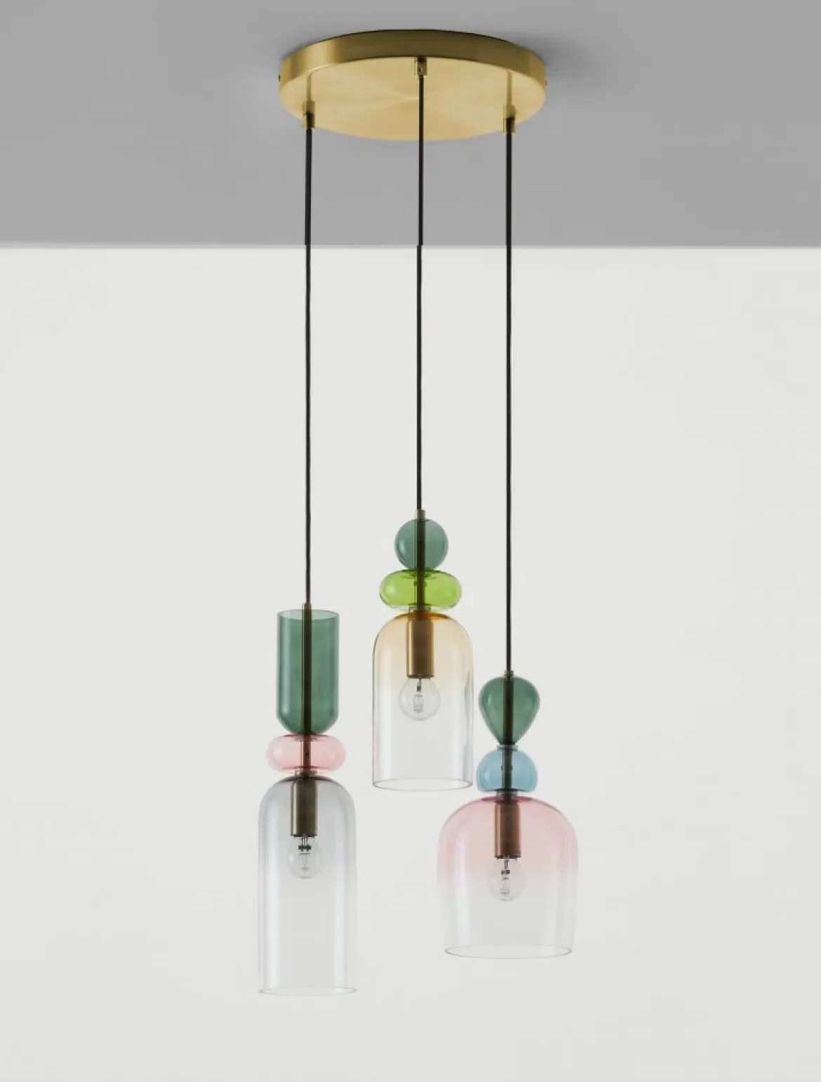 Nova Luce 9009237 MURANO Pendelleuchte 3-flammig Gold Multifarben E14