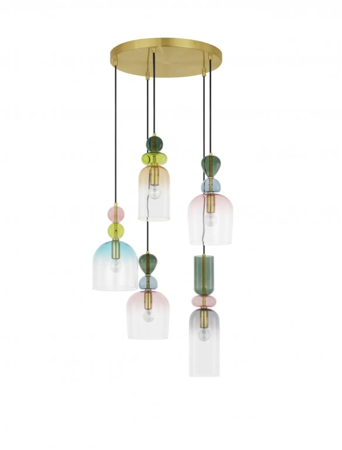 Nova Luce 9009238 MURANO Pendelleuchte 5-flammig Gold Multifarben E14