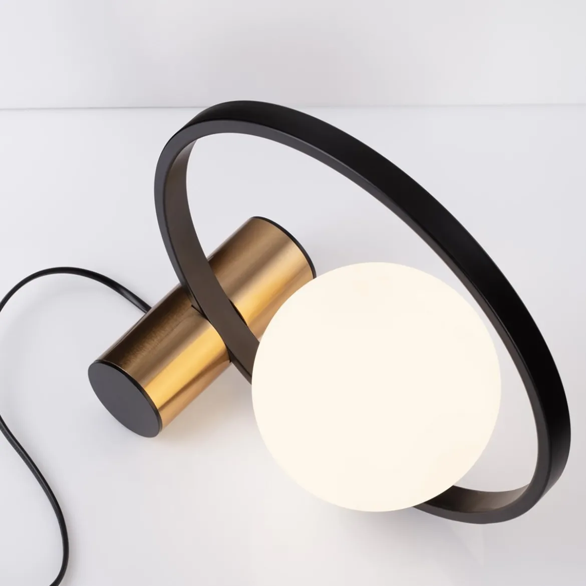 Nova Luce 9624094 NESO Tischleuchte Gold Schwarz Weiss E14