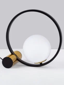 Nova Luce 9624094 NESO Tischleuchte Gold Schwarz Weiss E14