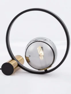 Nova Luce 9624095 NESO Tischleuchte Gold Schwarz Rauchiggrau E14