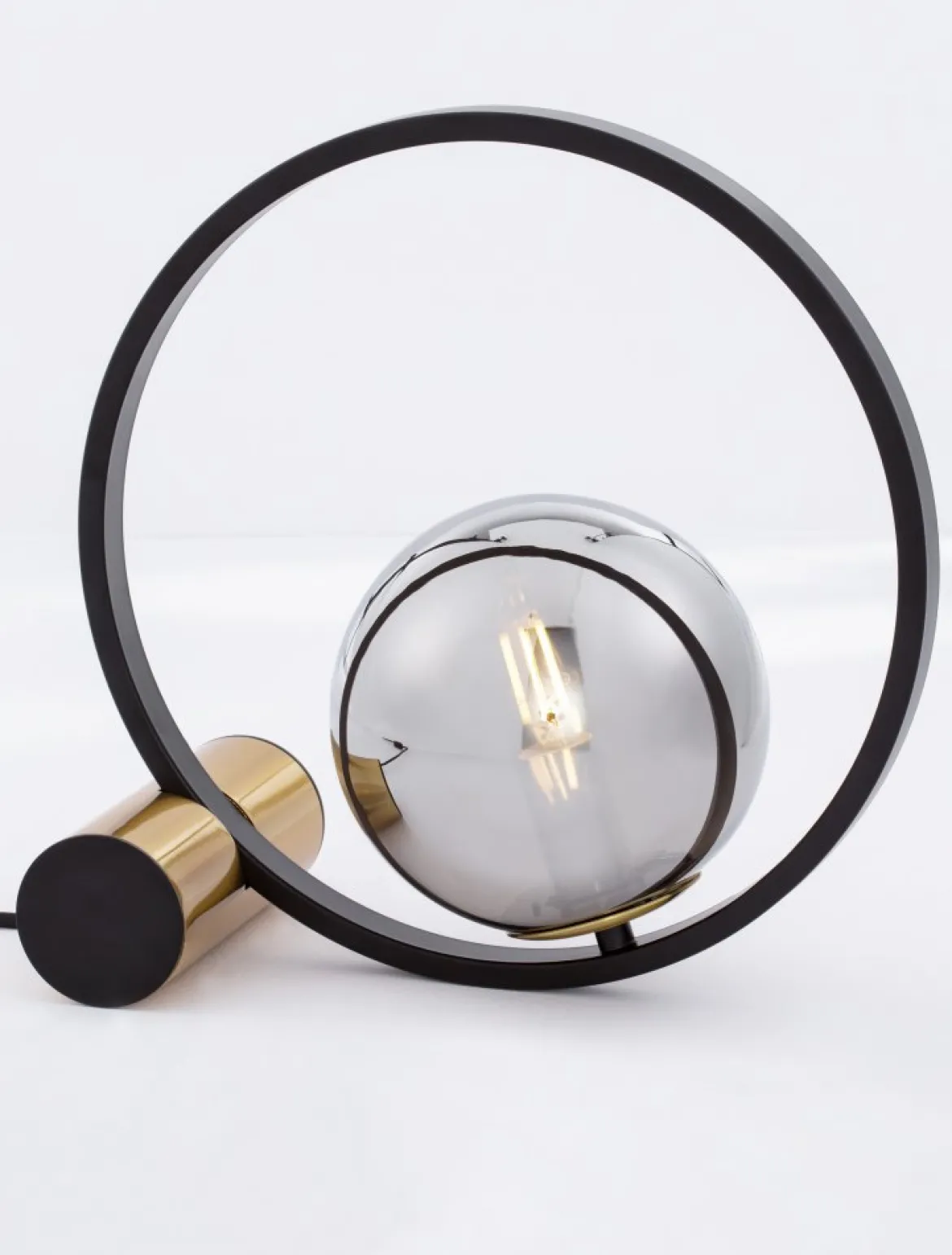 Nova Luce 9624095 NESO Tischleuchte Gold Schwarz Rauchiggrau E14