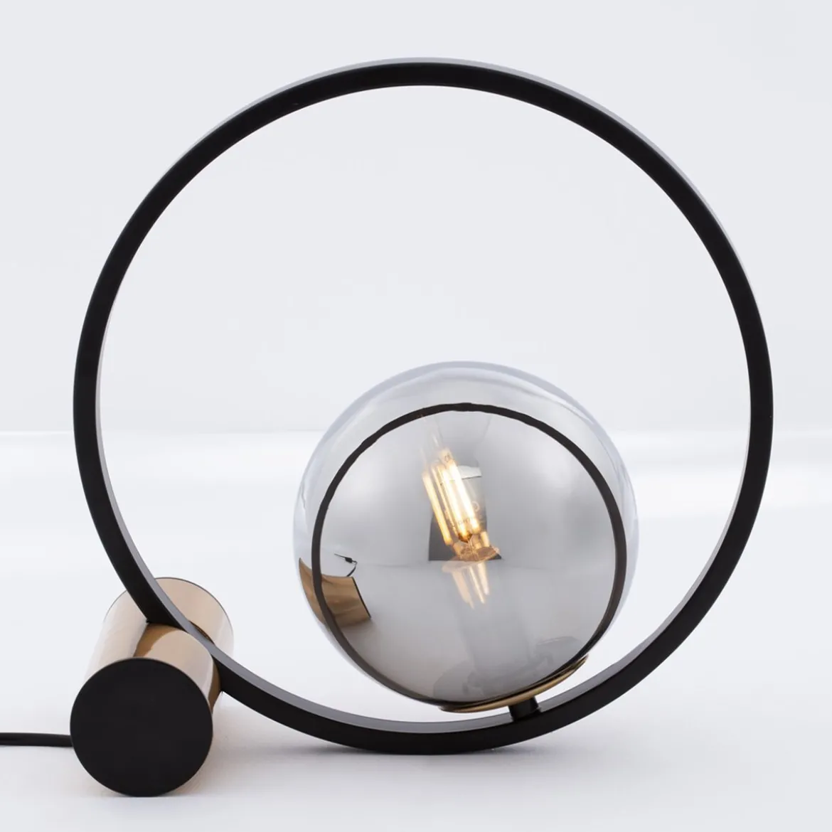 Nova Luce 9624095 NESO Tischleuchte Gold Schwarz Rauchiggrau E14