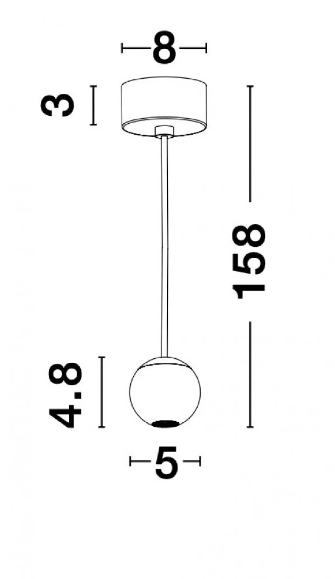Nova Luce 9103212 NOCCI LED Pendelleuchte 5cm 3000K Schwarz