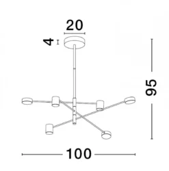 Nova Luce 9080121 NORDIK LED Pendelleuchte 6-flammig 3000K Schwarz