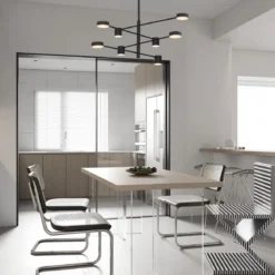 Nova Luce 9080122 NORDIK LED Pendelleuchte 8-flammig 3000K Schwarz