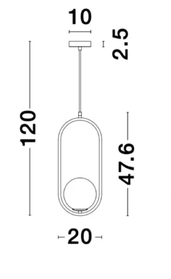 Nova Luce 9988170 OBITAR Pendelleuchte 1-flammig Gold Weiss G9