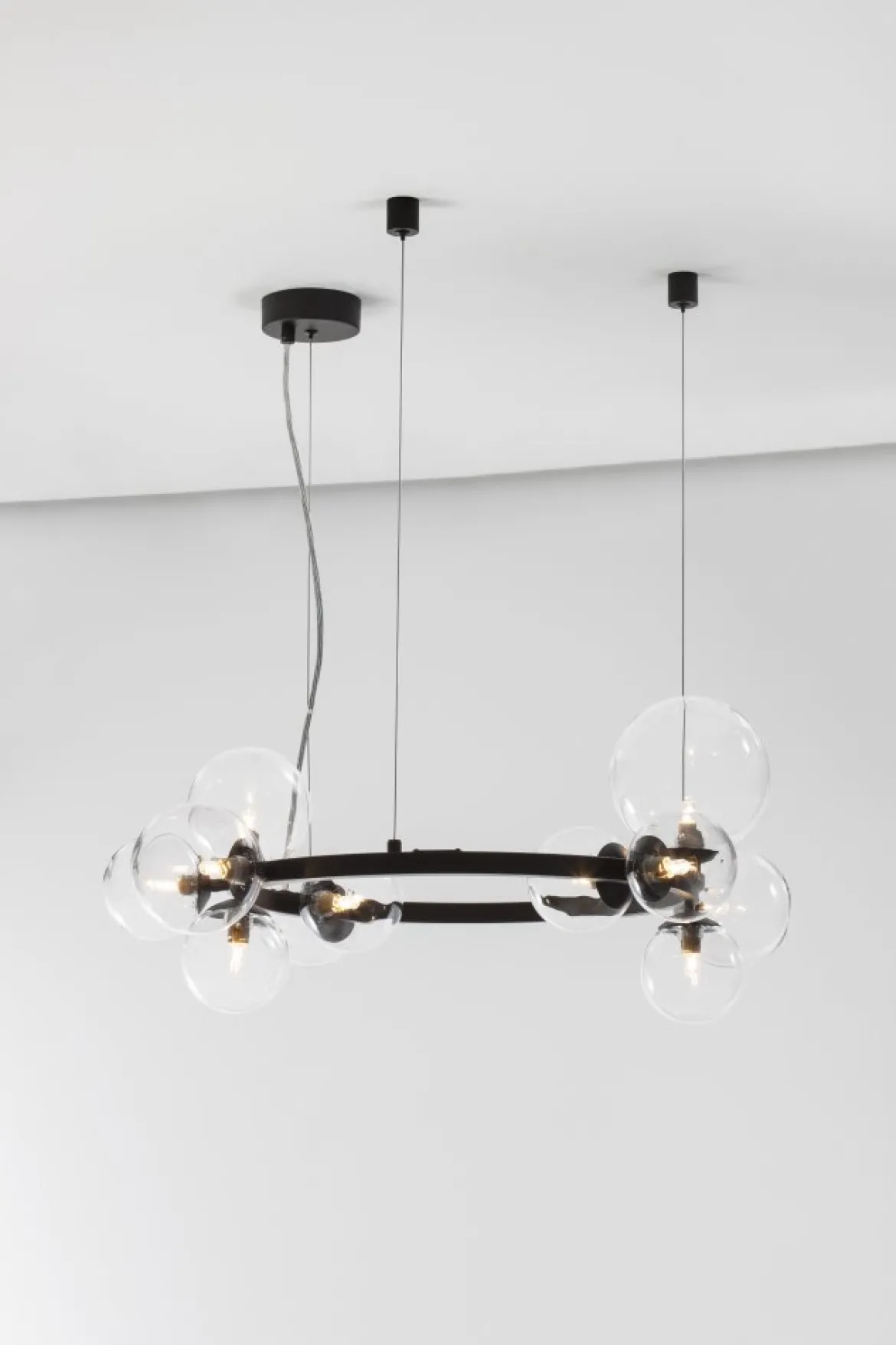 Nova Luce 9009249 ODILLIA Pendelleuchte 11-flammig Schwarz Transparent G9