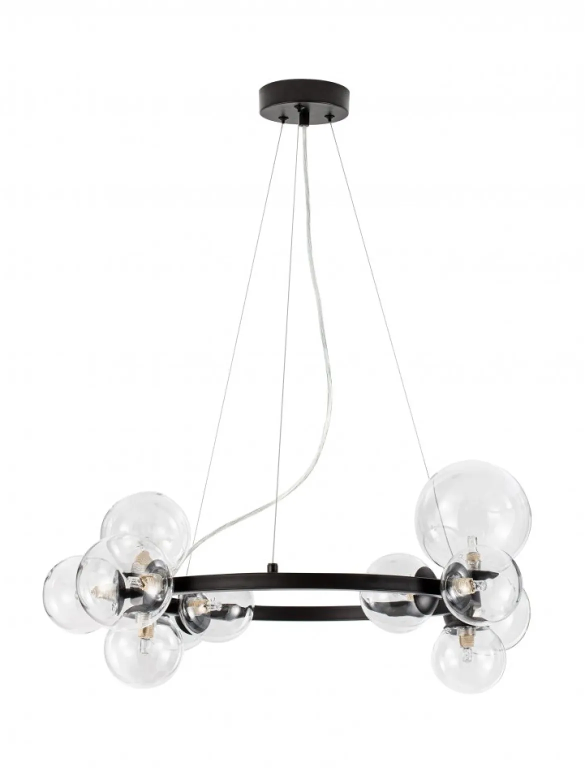 Nova Luce 9009249 ODILLIA Pendelleuchte 11-flammig Schwarz Transparent G9