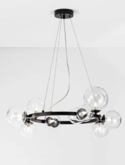 Nova Luce 9009249 ODILLIA Pendelleuchte 11-flammig Schwarz Transparent G9