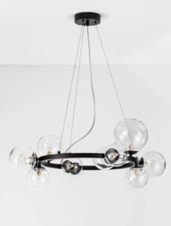 Nova Luce 9009249 ODILLIA Pendelleuchte 11-flammig Schwarz Transparent G9
