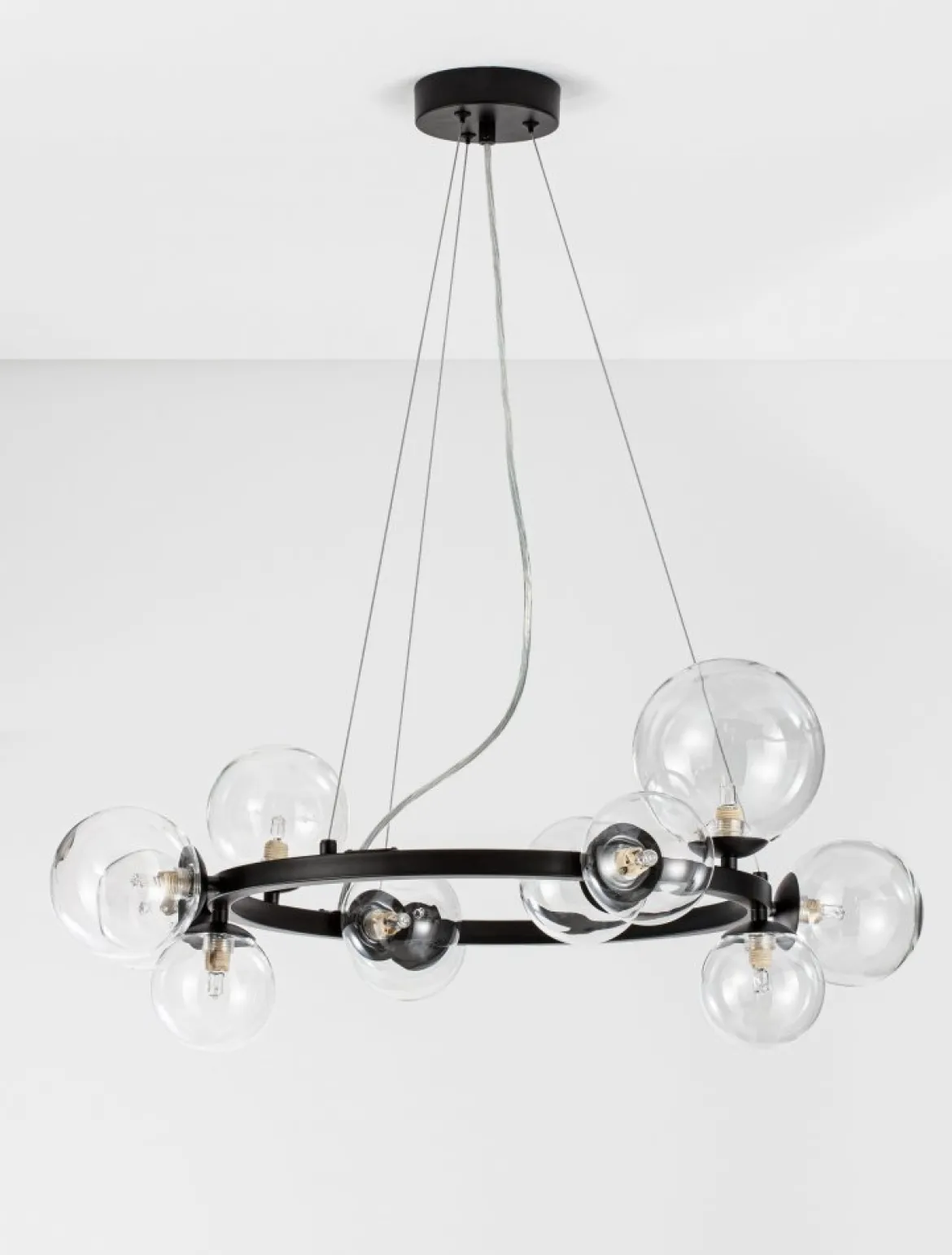 Nova Luce 9009249 ODILLIA Pendelleuchte 11-flammig Schwarz Transparent G9