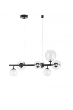 Nova Luce 9009250 ODILLIA Pendelleuchte 7-flammig Schwarz Transparent G9