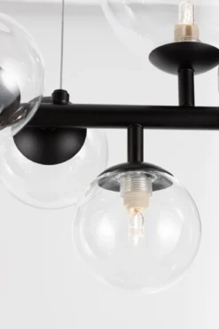 Nova Luce 9009250 ODILLIA Pendelleuchte 7-flammig Schwarz Transparent G9