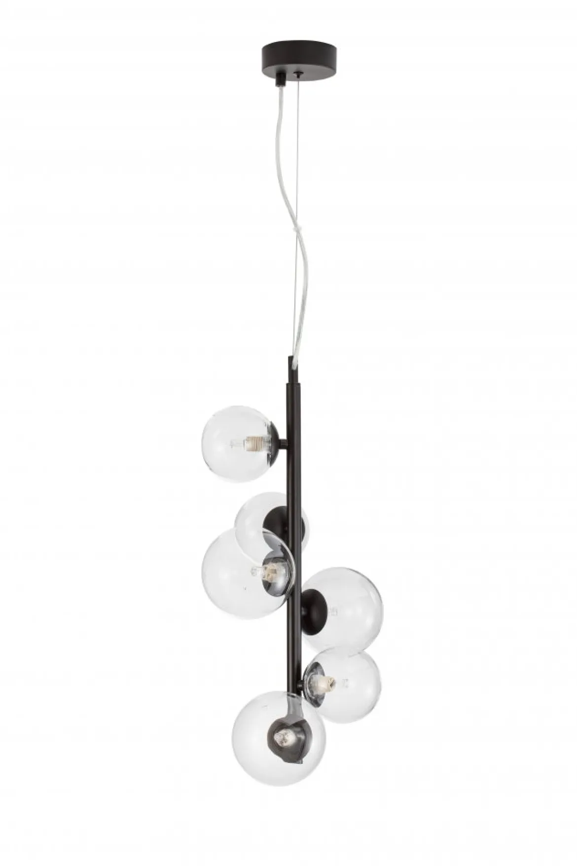 Nova Luce 9009251 ODILLIA Pendelleuchte 6-flammig Schwarz Transparent G9