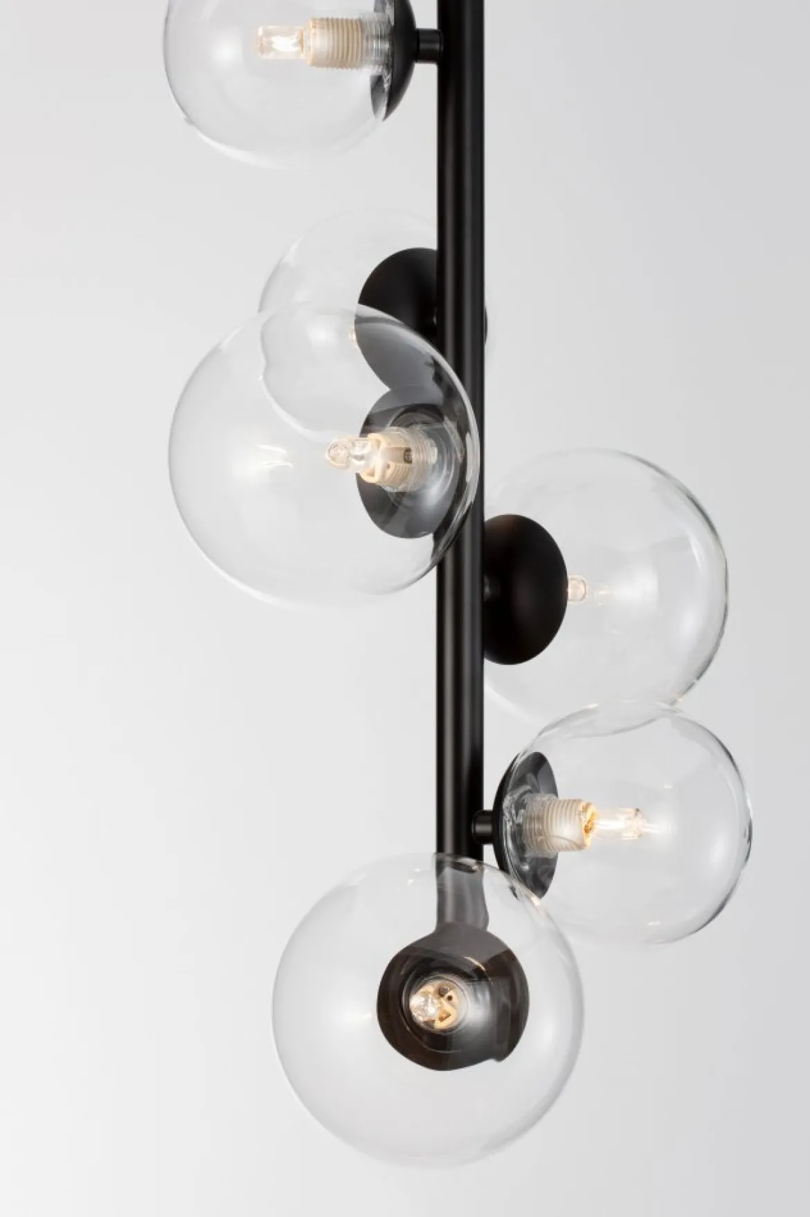 Nova Luce 9009251 ODILLIA Pendelleuchte 6-flammig Schwarz Transparent G9
