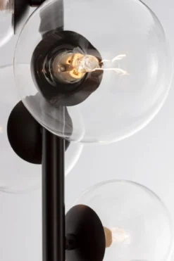 Nova Luce 9009251 ODILLIA Pendelleuchte 6-flammig Schwarz Transparent G9