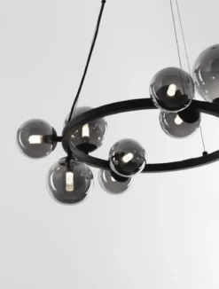 Nova Luce 9028855 ODILLIA Pendelleuchte 11-flammig Schwarz Rauchglas G9