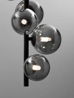 Nova Luce 9028859 ODILLIA Pendelleuchte 6-flammig Schwarz Rauchglas G9