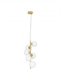 Nova Luce 9028860 ODILLIA Pendelleuchte 6-flammig Gold Weiss G9
