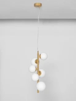 Nova Luce 9028860 ODILLIA Pendelleuchte 6-flammig Gold Weiss G9