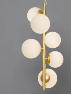 Nova Luce 9028860 ODILLIA Pendelleuchte 6-flammig Gold Weiss G9