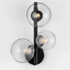 Nova Luce 9009252 ODILLIA Wandleuchte 3-flammig Schwarz Transparent G9
